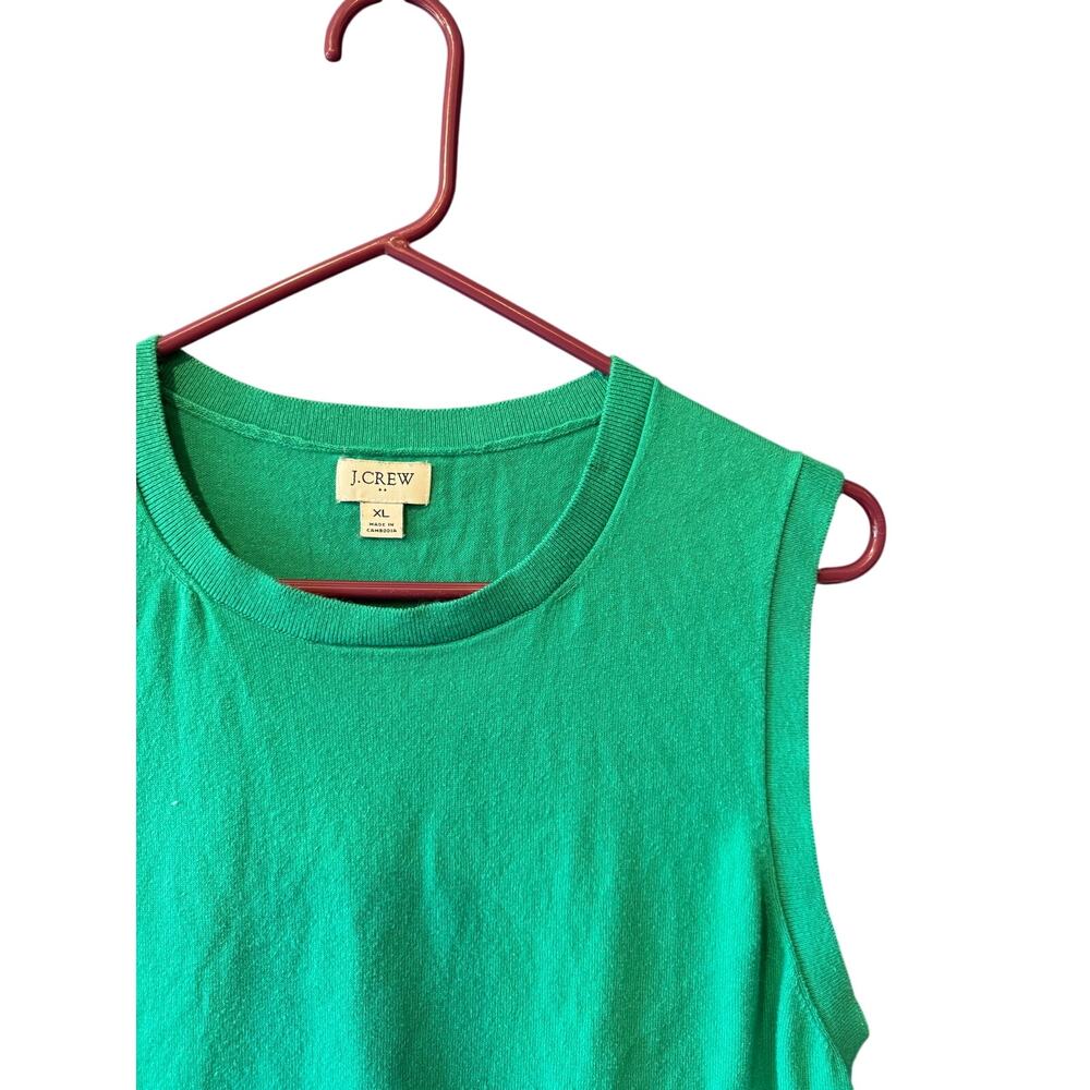 J.Crew | 100% Cotton Green Sleeveless Sweater | Size XL